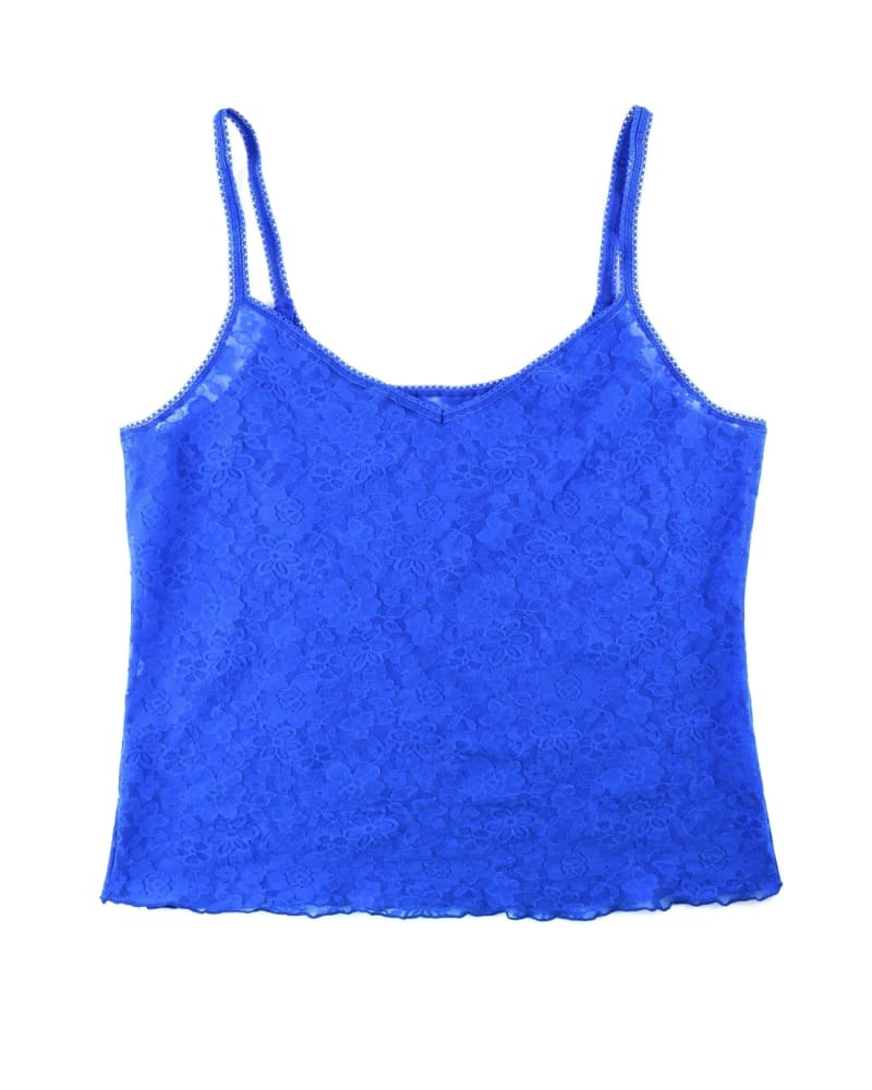 Front of a size 2X DAILY LACE CAMISOLE in BLOB-BOLD BLUE by Hanky Panky. | dia_product_style_image_id:272567